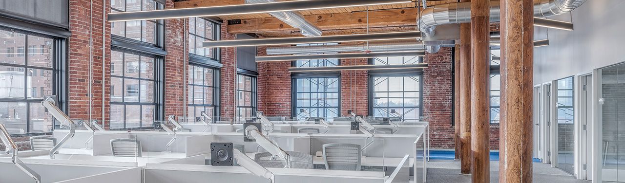 Beautiful new office space in a rehabbed brick building.