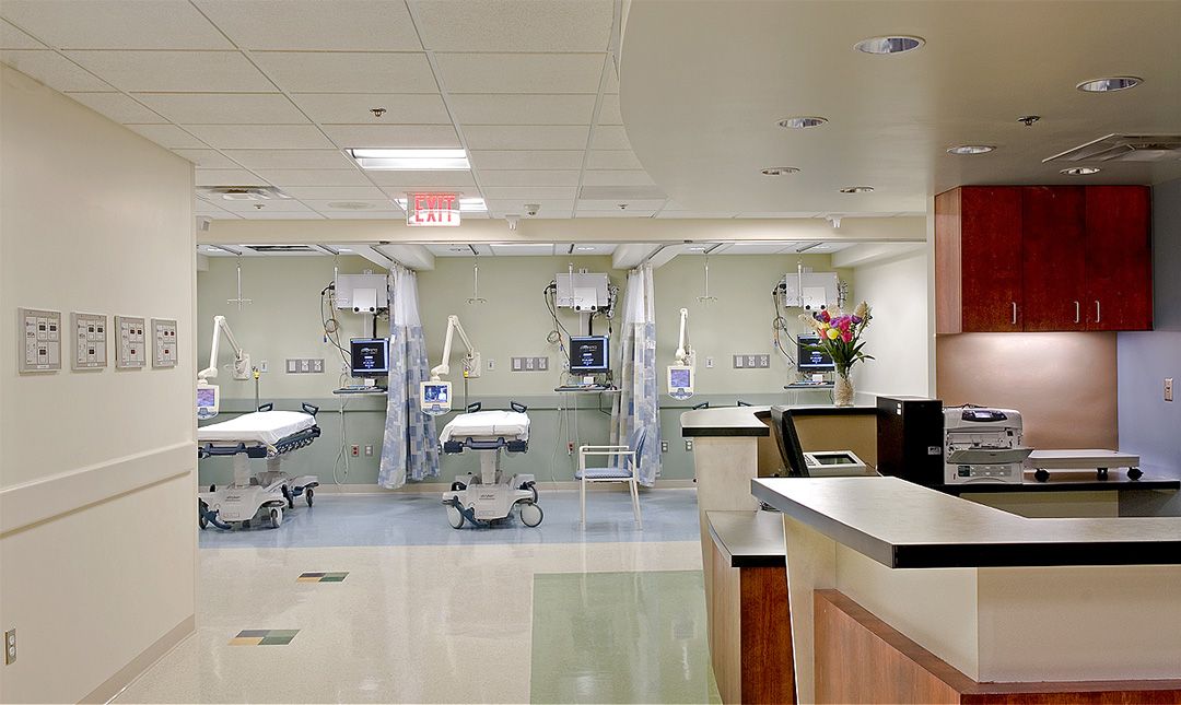 A view of a recently renovated surgical recovery area.